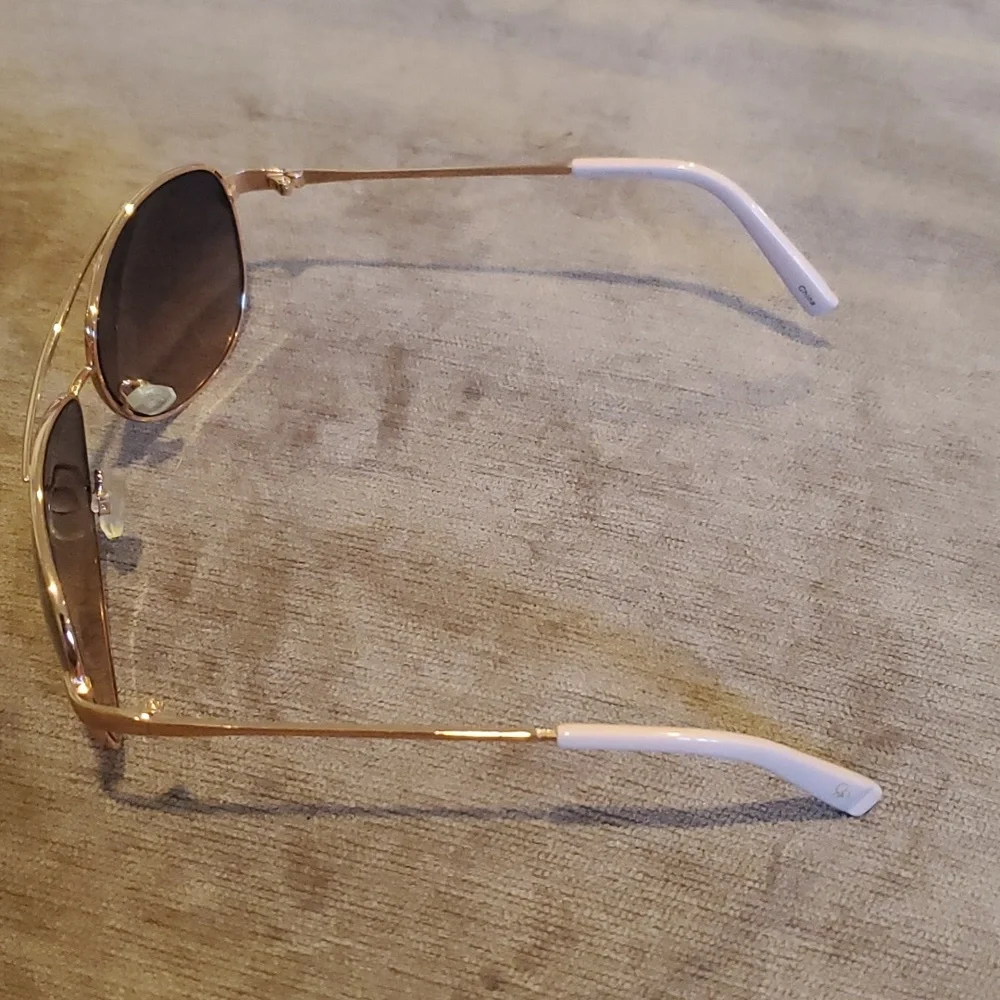 Jessica Simpson J108 aviator sunglasses rose gold metal frame - Picture 3 of 4